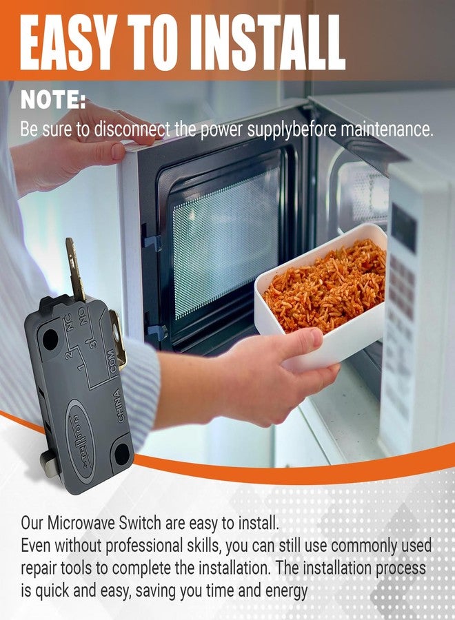 wfsulee 2 Pack V-5230Q Microwave Switch (Normally Open) Compatible with GE Samsung Frigidaire Sharp Door Switch,Replace for GSM-V1603A2 WB24X829 WB24X830 5304464099 WB24X10180 28QBP0497 - Image 4